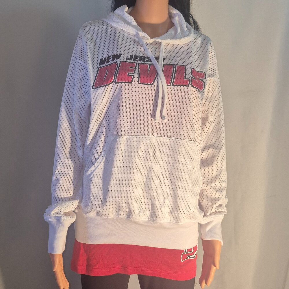 4Her by Carl Banks, two piece New Jersey Devils hooded Jersey size Large